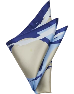 Pronto Uomo Pocket Square, Blue Abstract