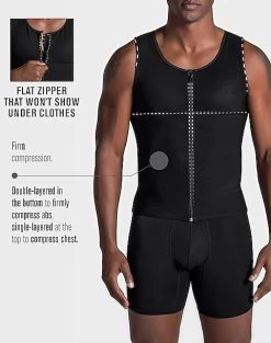 Leo By Leonisa Body Shaper Vest With Back Support, Black 8 Leo By Leonisa Body Shaper Vest With Back Support, Black -Men Clothing Shop MW40 8YFU 02 LEO USA BLACK ALT2