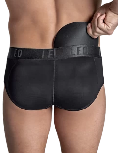 Leo By Leonisa Butt Lift Padded Briefs, Black -Men Clothing Shop MW40 8YFX 02 LEO USA BLACK ALT3