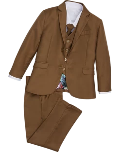 Peanut Butter Collection Slim Fit Toddlers Tuxedo, Brown
