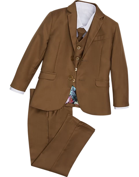 Peanut Butter Collection Slim Fit Toddlers Tuxedo, Brown 3 Peanut Butter Collection Slim Fit Toddlers Tuxedo, Brown